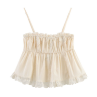 Fashion Sexy Hot Girl Embroidered Suspender Top Shorts - Thumbnail 6