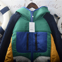 Harajuku patchwork color-blocking loose hooded jacket - Thumbnail 3