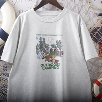Summer-themed camping bear T-shirt - Thumbnail 3