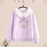 Cute little bear doll collar hoodie - Thumbnail 1