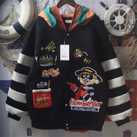 Heavy industry cartoon embroidered loose hooded jacket - Thumbnail 1