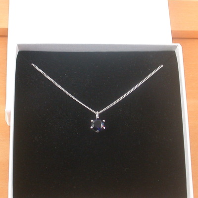 Boxed gift /925 sapphire (lab created) pendant & chain/sapphire jewelry/silver sapphire necklace/sapphire pendant/sapphire gift/uk