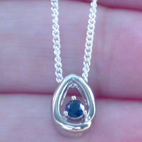 BOXED GIFT /925 Sapphire (Lab Created) Pendant & Chain/Sapphire Jewelry/Silver Sapphire Necklace/Sapphire Pendant/Sapphire Gift/UK - Thumbnail 3