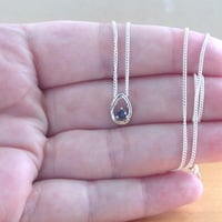 BOXED GIFT /925 Sapphire (Lab Created) Pendant & Chain/Sapphire Jewelry/Silver Sapphire Necklace/Sapphire Pendant/Sapphire Gift/UK - Thumbnail 4
