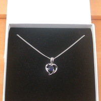 BOXED GIFT /925 Sapphire (Lab Created) Heart Pendant & Chain/Sapphire Jewelry/Silver Sapphire Necklace/Sapphire Pendant/Sapphire Gift/UK - Thumbnail 7