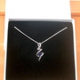 BOXED GIFT /925 Sapphire (Lab Created) Squiggle Pendant & Chain/Sapphire Jewelry/Silver Sapphire Necklace/Sapphire Pendant/Sapphire Gift/UK-3
