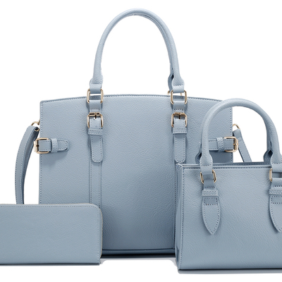 Soft blue 3 piece purse set