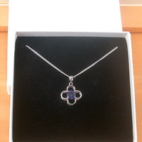 BOXED GIFT /925 Sapphire (Lab Created) Flower Pendant & Chain/Sapphire Jewelry/Silver Sapphire Necklace/Sapphire Pendant/Sapphire Gift/UK - Thumbnail 6
