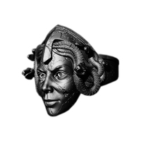 Solid Sterling Silver Greek Mythology Medusa Gorgon Ring - Thumbnail 3
