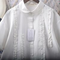 Sweet loose short-sleeved plaid blouses - Thumbnail 5