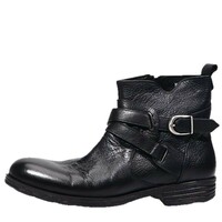 Men's genuine leather retro martin boots first layer leather chelsea short boots 2 colors - Thumbnail 2