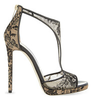 Sexy lace mesh high heels plus size sandals - Thumbnail 2