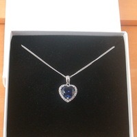 BOXED GIFT /925 Sapphire (Lab Created) & Cz Heart Pendant & Chain/Sapphire Jewelry/Silver Sapphire Necklace/Sapphire Pendant/Sapphire Gift/UK - Thumbnail 7
