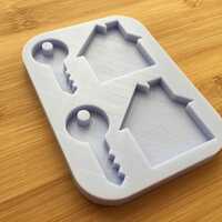 1.5" Key & House Silhouette Silicone Mold - Thumbnail 2