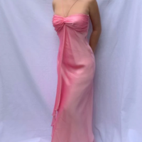 Strapless Sweet Pink Chiffon Long Prom Dress Formal Party Dress - Thumbnail 1