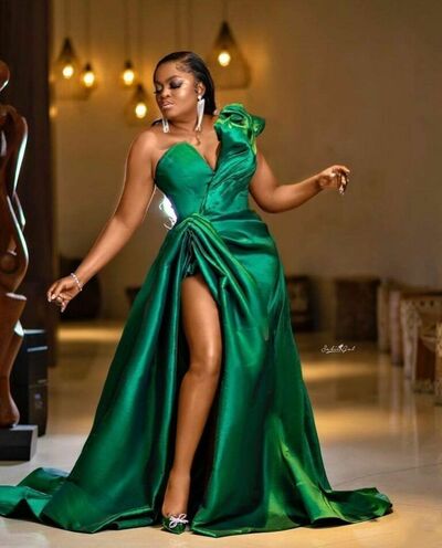 Green Mermaid African Girls Prom Dress Evening Formal Gown Party Birthday Dress