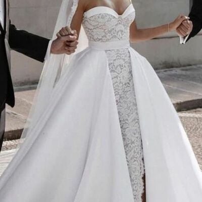 Luxury ball gown wedding dress, lace bridal dress bridal gown