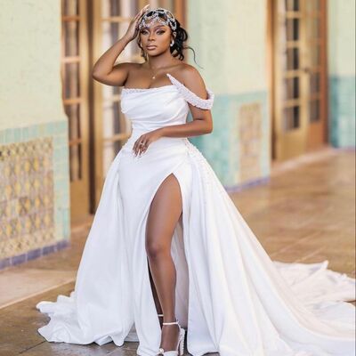 Off the shoulder wedding dress, ball gown beading bridal dress bridal gown - Thumbnail 1