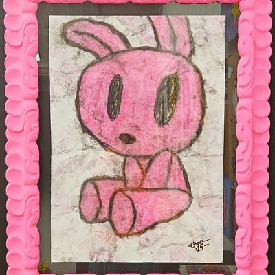 🐰 painting by celipe perroloco "waiting for the meteorite"