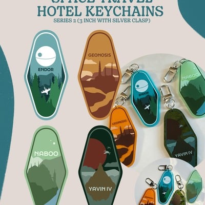 Space travel hotel keychains (series 2)