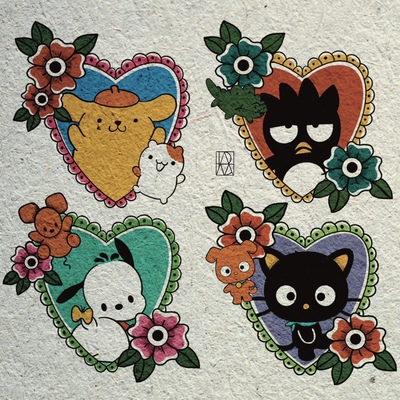 Kitty friends flash sheet print (2pk) 