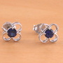 925 Sapphire (Lab Created) Stud Earrings/Daisy Sapphire Studs/Sapphire Jewellery/Sapphire Jewelry/Sapphire Jewelery/September Birthstone-3