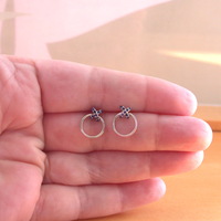 BOXED GIFT/Sterling Silver Sapphire Cross Stud Earrings/Sapphire Jewellery/Sapphire Jewelry/Hoop Earrings/Hoop  Jewellery/September Birthstone/UK - Thumbnail 3