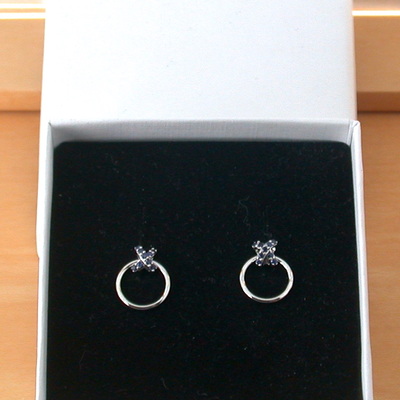 Boxed gift/sterling silver sapphire cross stud earrings/sapphire jewellery/sapphire jewelry/hoop earrings/hoop  jewellery/september birthstone/uk