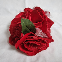 Embroidered Rose Hair Fall - Thumbnail 4