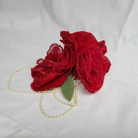 Embroidered Rose Hair Clip - Thumbnail 1