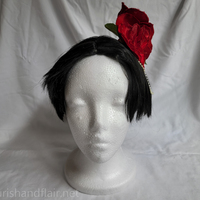 Embroidered Rose Hair Clip - Thumbnail 3
