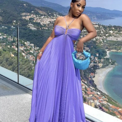 Gorgeous purple pleated a-line prom dresses