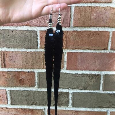 Goth worm earrings