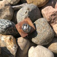 avocado pit and squirrel bone pin (diamond) - Thumbnail 1