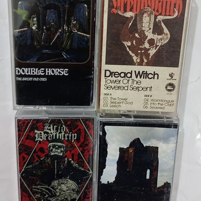  double horse,dread witch,  acid deathtrip, minervium    tapes  - Thumbnail 1