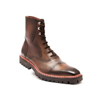 Crafted Leather Handmade Men Classic Brown Leather Norwegian Welted Dress Boot - Thumbnail 4