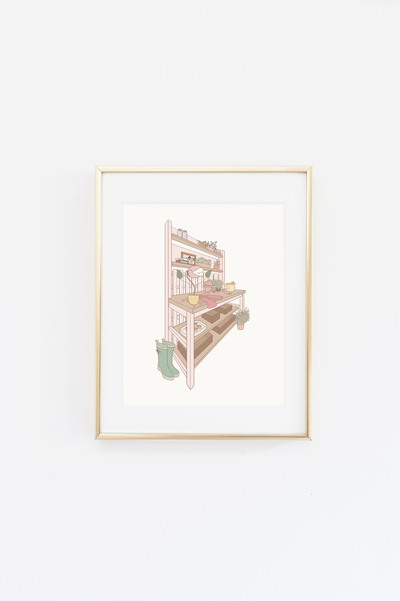 Garden Witch's Potting Bench Print