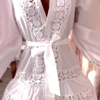 Lace Women Splicing Long Sleeve Dress - Thumbnail 3