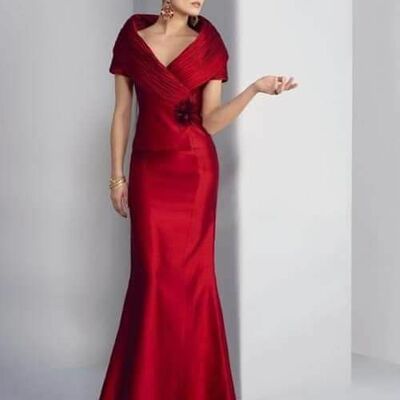 Elegant mermaid satin mother of the bride/ groom dresses formal evening dress - Thumbnail 1