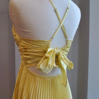 Charming Yellow A-line Pleated Prom Dress,Graduation Dress - Thumbnail 1