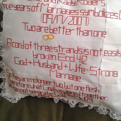 Crochet cross stitch large pillow