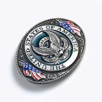 Bald Eagle American Product USA Flag Stars Stripes Belt Buckle - Thumbnail 4