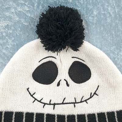 Nightmare before christmas jack skellington black and white beanie with braids