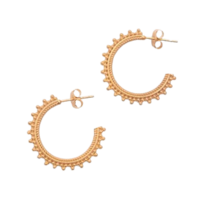 Brass 22k gold plated Half Circle Hoop earring For women, Wholesale jewelry