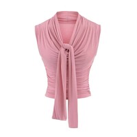 Temperament ribbon collar sleeveless vest - Thumbnail 2