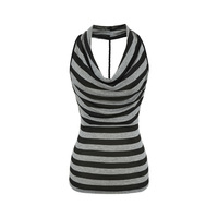 Vintage halterneck striped vest - Thumbnail 2