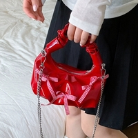 Bowknot pleated handbag chain crossbody bag - Thumbnail 4