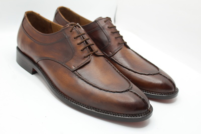 Crafted Leather Brown Split Toe Oxford Lace up Dress Shoes