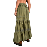 Boho Retro A-Line High Waist Long Skirt for Women - Thumbnail 4