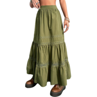 Boho Retro A-Line High Waist Long Skirt for Women - Thumbnail 1